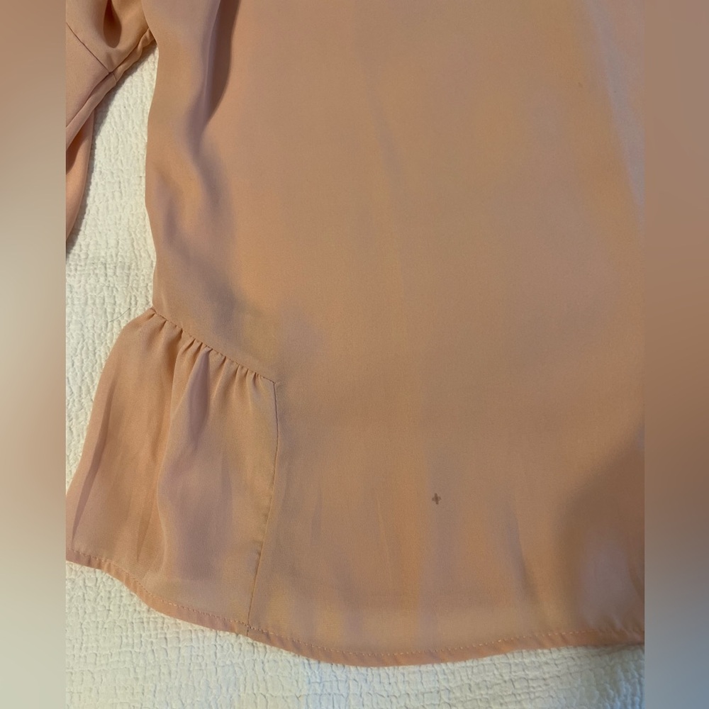 Pink Ruffled 3/4 Sleeve Blouse - Picture 6 of 13